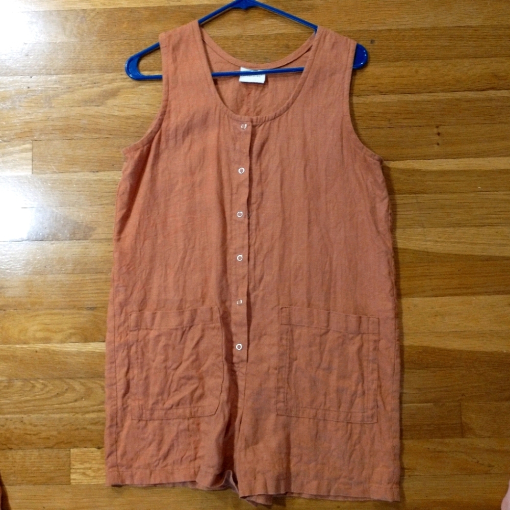 Women's Sleeveless Button-Front Romper